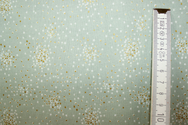 Designer-Baumwollstoff Clusters Iced Mint Metallic (10 cm)